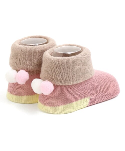 BREEZE（ブリーズ）の「ポンポン付きベビーソックス（ベビーシューズ/ベビーソックス・キッズ・ピンク/アイボリー/グレー・12/9）」の10枚目の写真