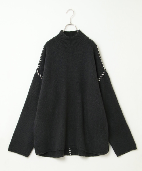 トップスモックネックハンドステッチ風ニット ニット セーター Venceexchange ヴァンスエクスチェンジ のファッション