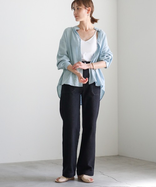 2021 SS ノーカラーワッシャーデザインシャツ（シャツ/ブラウス