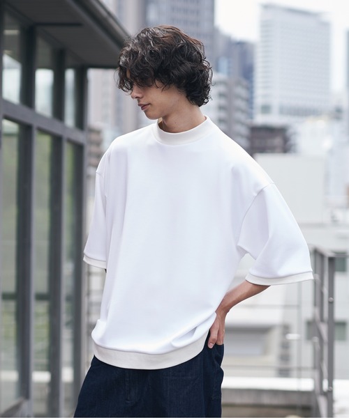 DOOPZ（ドープス）の「Punch mock neck balloon c/s  / ポンチモックネックバルーンカットソー（Tシャツ/カットソー・メンズ・グレー/ネイビー/ブラック/ホワイト・SMALL/MEDIUM/LARGE）」の2枚目の写真