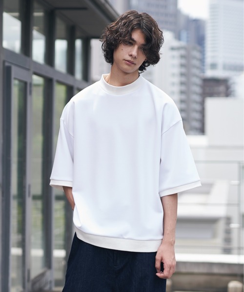 DOOPZ（ドープス）の「Punch mock neck balloon c/s  / ポンチモックネックバルーンカットソー（Tシャツ/カットソー・メンズ・グレー/ネイビー/ブラック/ホワイト・SMALL/MEDIUM/LARGE）」の21枚目の写真