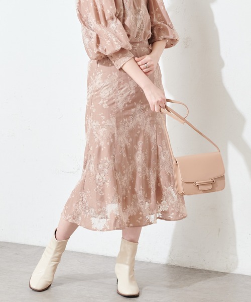 natural couture(ナチュラルクチュール)の「配色レースマーメイドスカート(スカート・レディース・ピンク/オレンジ系その他/グレイッシュベージュ・FREE)」の13枚目の写真