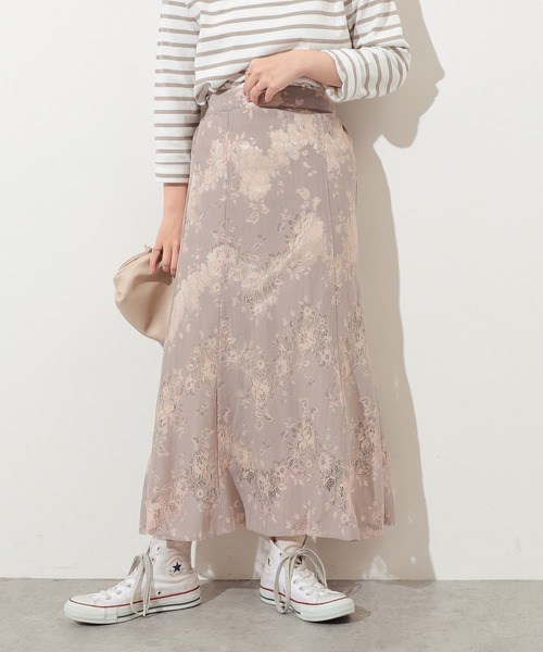 natural couture(ナチュラルクチュール)の「配色レースマーメイドスカート(スカート・レディース・ピンク/オレンジ系その他/グレイッシュベージュ・FREE)」の21枚目の写真