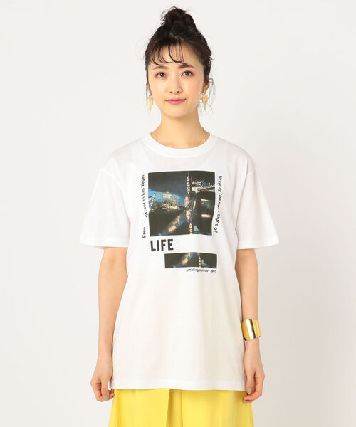 NOLLEY’S（ノーリーズ）の「【WEB限定カラーあり】LIFEプリントT（Tシャツ/カットソー・レディース・ブラック系その他3/ブラック系その他4/ブラック系その他5/ブルー系その他3・FREE）」の12枚目の写真