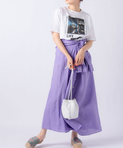 NOLLEY’S（ノーリーズ）の「【WEB限定カラーあり】LIFEプリントT（Tシャツ/カットソー・レディース・ブラック系その他3/ブラック系その他4/ブラック系その他5/ブルー系その他3・FREE）」の11枚目の写真