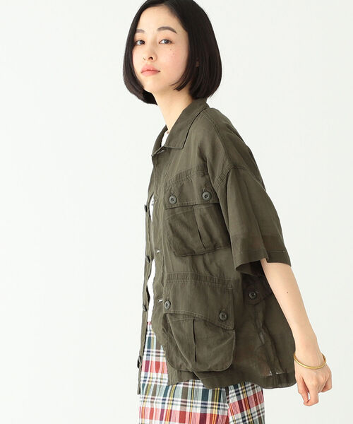 BEAMS BOY（ビームスボーイ）の「BEAMS BOY / ジャングル ファティーグ ショートスリーブ シャツ（シャツ/ブラウス・レディース・ベージュ/オリーブ・ONE SIZE）」の18枚目の写真
