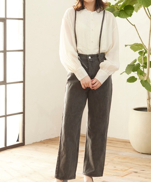 MATCH&more(マッチアンドモア)の「デニムレースアップパンツ(デニムパンツ・レディース・ブラック/パープル/ネイビー/ブルー/オフホワイト・FREE)」の17枚目の写真