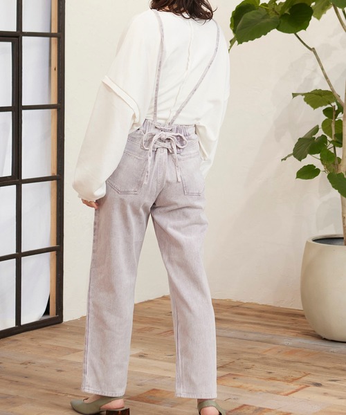 MATCH&more(マッチアンドモア)の「デニムレースアップパンツ(デニムパンツ・レディース・ブラック/パープル/ネイビー/ブルー/オフホワイト・FREE)」の22枚目の写真