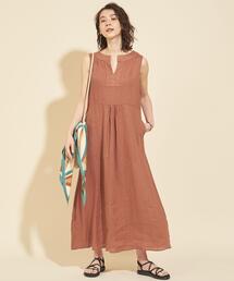 BEAUTY&YOUTH UNITED ARROWS | 【WEB限定】by ※∴フレンチリネン ノースリーブマキシワンピース -ウォッシャブル-(ワンピース)