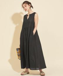 【WEB限定】by ※∴フレンチリネン ノースリーブマキシワンピース -ウォッシャブル-