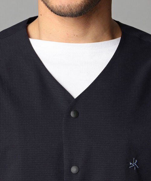 GLOSTER（グロスター）の「AIR TROUGH シャツカーディガン ※通気性◎、軽量◎、ストレッチ性◎の機能素材を使用（カーディガン/ボレロ・メンズ・ネイビー/ライトグレー・S/M/L）」の14枚目の写真