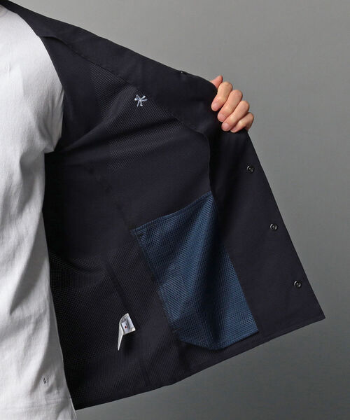 GLOSTER（グロスター）の「AIR TROUGH シャツカーディガン ※通気性◎、軽量◎、ストレッチ性◎の機能素材を使用（カーディガン/ボレロ・メンズ・ネイビー/ライトグレー・S/M/L）」の9枚目の写真