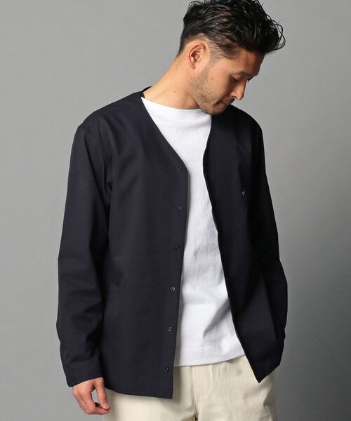 GLOSTER（グロスター）の「AIR TROUGH シャツカーディガン ※通気性◎、軽量◎、ストレッチ性◎の機能素材を使用（カーディガン/ボレロ・メンズ・ネイビー/ライトグレー・S/M/L）」の6枚目の写真