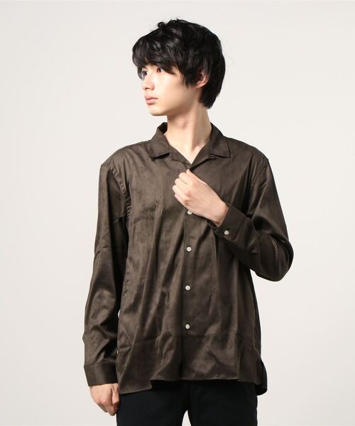 DETAILS（ディテールズ）の「DETAILS/ フェイクスウェード開襟シャツ（シャツ/ブラウス・メンズ・ベージュ/チャコールグレー・SMALL/LARGE）」の7枚目の写真