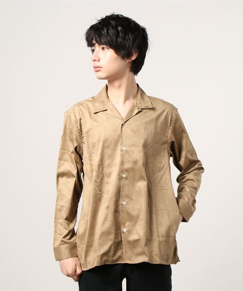 DETAILS（ディテールズ）の「DETAILS/ フェイクスウェード開襟シャツ（シャツ/ブラウス・メンズ・ベージュ/チャコールグレー・SMALL/LARGE）」の6枚目の写真