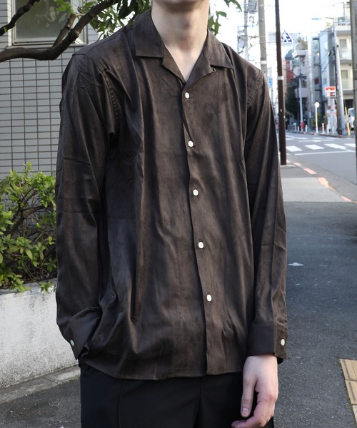 DETAILS（ディテールズ）の「DETAILS/ フェイクスウェード開襟シャツ（シャツ/ブラウス・メンズ・ベージュ/チャコールグレー・SMALL/LARGE）」の3枚目の写真