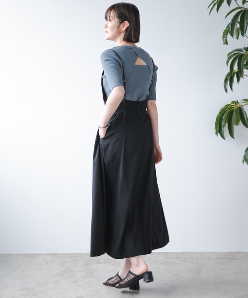 A part by(アパートバイ)の「14Gセナカアキニット5分袖 944267(ニット/セーター・レディース・ブラック/アイボリー/グリーン系その他6/ブルー系その他4・MEDIUM/LARGE)」の5枚目の写真