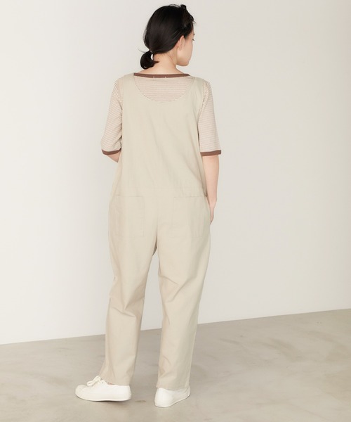 forksy.】リネンタッチくるみボタン付きオールインワン forksy.│MONO