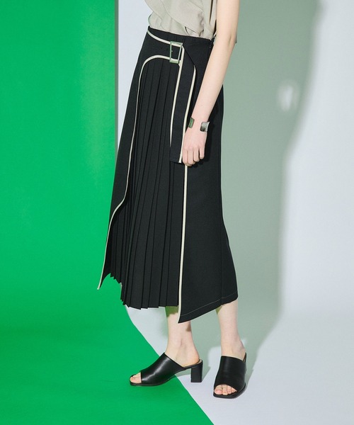 UNITED TOKYO（ユナイテッドトウキョウ）の「アートカットプリーツラップスカート（スカート・レディース・パープル/ベージュ/ブラック・2/1）」の13枚目の写真