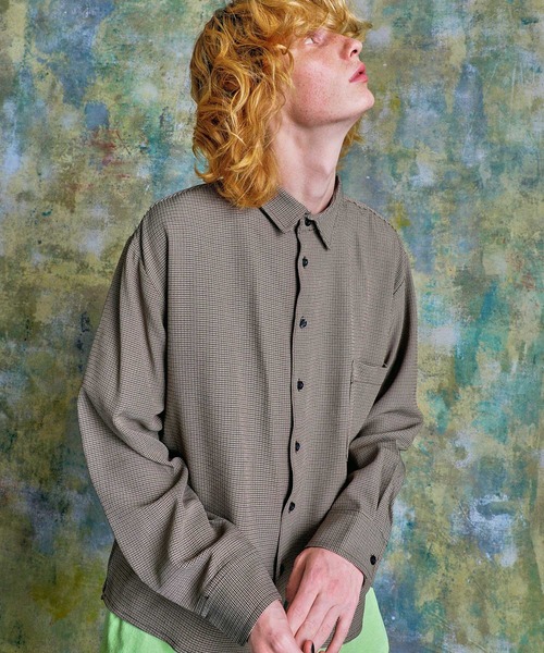 ENDER PRODUCTS（エンダープロダクツ）の「ブライトポプリン オーバースクエア レギュラーカラー シャツ【ENDER PRODUCTS/エンダープロダクツ】（シャツ/ブラウス・メンズ・ブラック/グリーン系その他/ベージュ系その他/キナリ/ベージュ・L/M）」の4枚目の写真