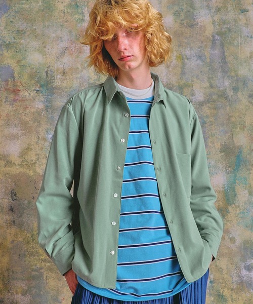 ENDER PRODUCTS（エンダープロダクツ）の「ブライトポプリン オーバースクエア レギュラーカラー シャツ【ENDER PRODUCTS/エンダープロダクツ】（シャツ/ブラウス・メンズ・ブラック/グリーン系その他/ベージュ系その他/キナリ/ベージュ・L/M）」の5枚目の写真