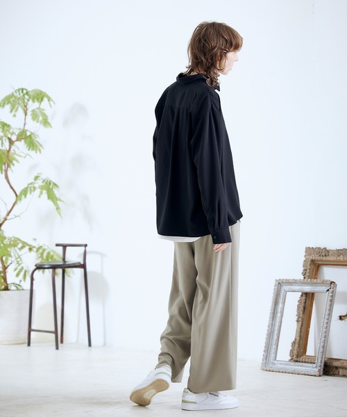 ENDER PRODUCTS（エンダープロダクツ）の「ブライトポプリン オーバースクエア レギュラーカラー シャツ【ENDER PRODUCTS/エンダープロダクツ】（シャツ/ブラウス・メンズ・ブラック/グリーン系その他/ベージュ系その他/キナリ/ベージュ・L/M）」の7枚目の写真