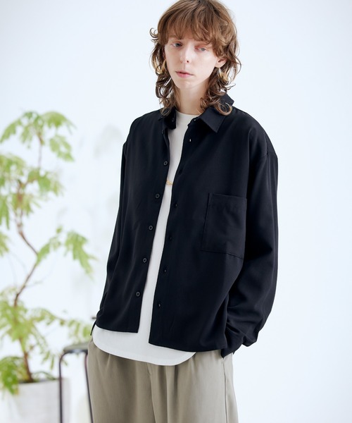 ENDER PRODUCTS（エンダープロダクツ）の「ブライトポプリン オーバースクエア レギュラーカラー シャツ【ENDER PRODUCTS/エンダープロダクツ】（シャツ/ブラウス・メンズ・ブラック/グリーン系その他/ベージュ系その他/キナリ/ベージュ・L/M）」の8枚目の写真