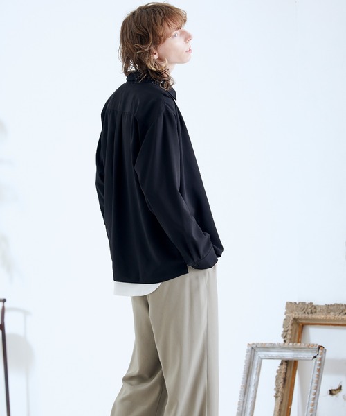 ENDER PRODUCTS（エンダープロダクツ）の「ブライトポプリン オーバースクエア レギュラーカラー シャツ【ENDER PRODUCTS/エンダープロダクツ】（シャツ/ブラウス・メンズ・ブラック/グリーン系その他/ベージュ系その他/キナリ/ベージュ・L/M）」の9枚目の写真