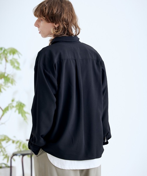 ENDER PRODUCTS（エンダープロダクツ）の「ブライトポプリン オーバースクエア レギュラーカラー シャツ【ENDER PRODUCTS/エンダープロダクツ】（シャツ/ブラウス・メンズ・ブラック/グリーン系その他/ベージュ系その他/キナリ/ベージュ・L/M）」の10枚目の写真