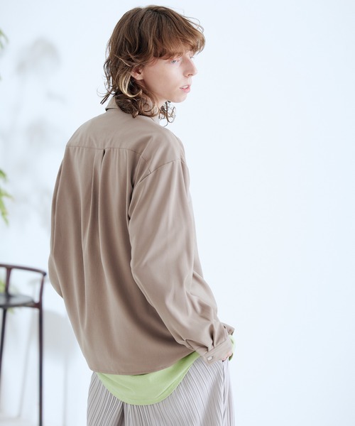 ENDER PRODUCTS（エンダープロダクツ）の「ブライトポプリン オーバースクエア レギュラーカラー シャツ【ENDER PRODUCTS/エンダープロダクツ】（シャツ/ブラウス・メンズ・ブラック/グリーン系その他/ベージュ系その他/キナリ/ベージュ・L/M）」の16枚目の写真