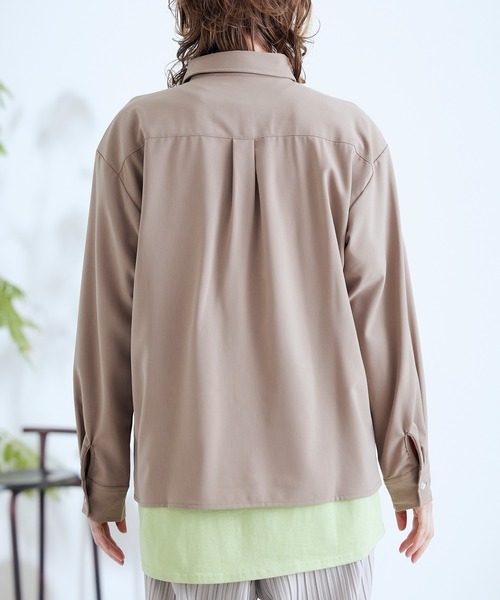 ENDER PRODUCTS（エンダープロダクツ）の「ブライトポプリン オーバースクエア レギュラーカラー シャツ【ENDER PRODUCTS/エンダープロダクツ】（シャツ/ブラウス・メンズ・ブラック/グリーン系その他/ベージュ系その他/キナリ/ベージュ・L/M）」の19枚目の写真