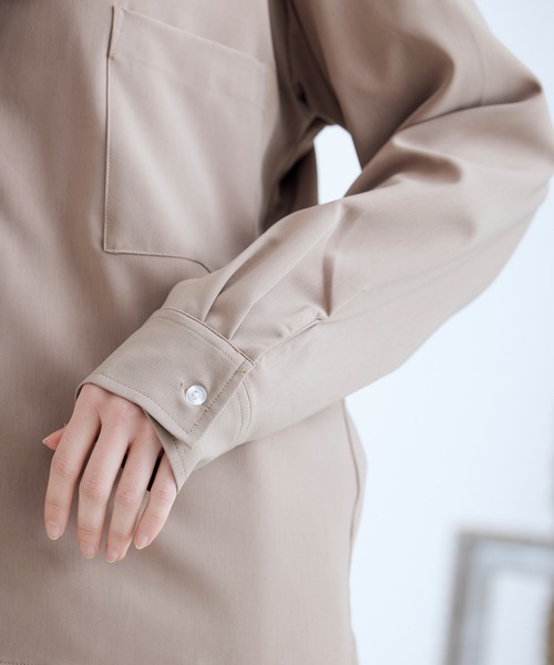 ENDER PRODUCTS（エンダープロダクツ）の「ブライトポプリン オーバースクエア レギュラーカラー シャツ【ENDER PRODUCTS/エンダープロダクツ】（シャツ/ブラウス・メンズ・ブラック/グリーン系その他/ベージュ系その他/キナリ/ベージュ・L/M）」の22枚目の写真