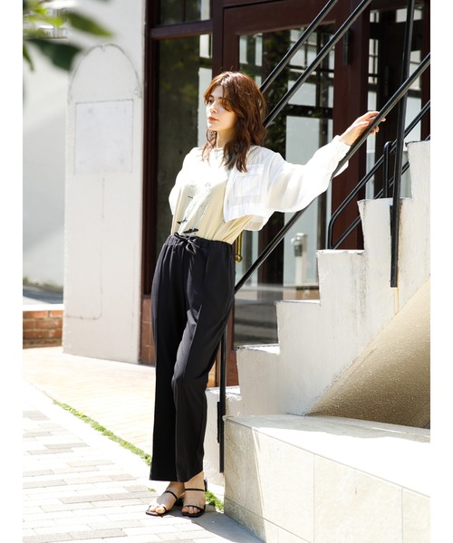 koe（コエ）の「シアーパーカー*（カーディガン/ボレロ・レディース・ホワイト/ブラック/ミント・FREE）」の6枚目の写真