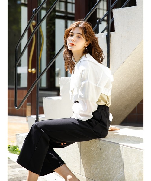 koe（コエ）の「シアーパーカー*（カーディガン/ボレロ・レディース・ホワイト/ブラック/ミント・FREE）」の8枚目の写真