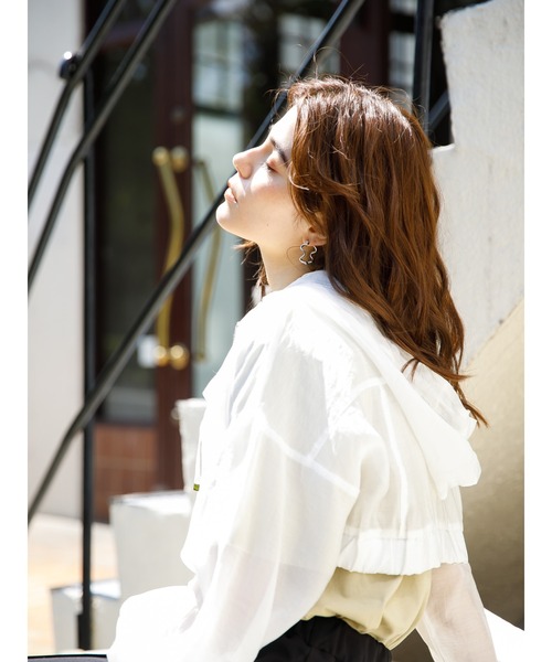 koe（コエ）の「シアーパーカー*（カーディガン/ボレロ・レディース・ホワイト/ブラック/ミント・FREE）」の10枚目の写真