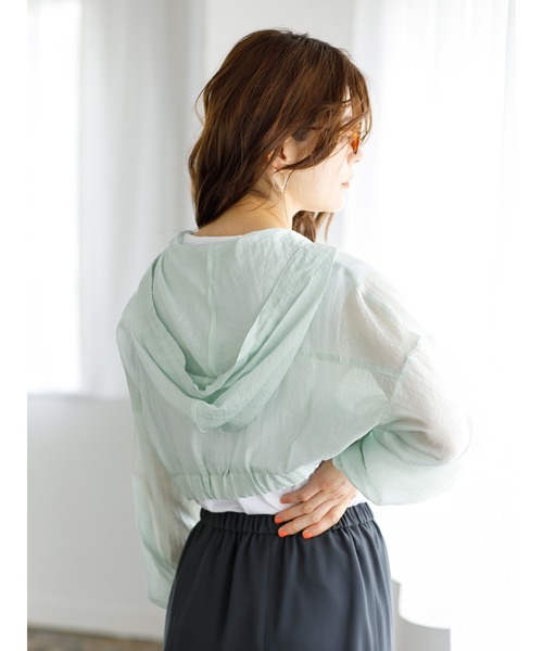 koe（コエ）の「シアーパーカー*（カーディガン/ボレロ・レディース・ホワイト/ブラック/ミント・FREE）」の21枚目の写真