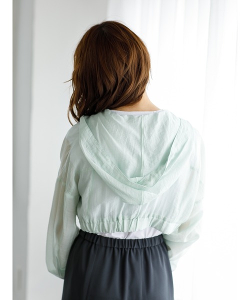 koe（コエ）の「シアーパーカー*（カーディガン/ボレロ・レディース・ホワイト/ブラック/ミント・FREE）」の22枚目の写真