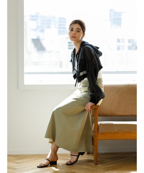 koe（コエ）の「シアーパーカー*（カーディガン/ボレロ・レディース・ホワイト/ブラック/ミント・FREE）」の14枚目の写真