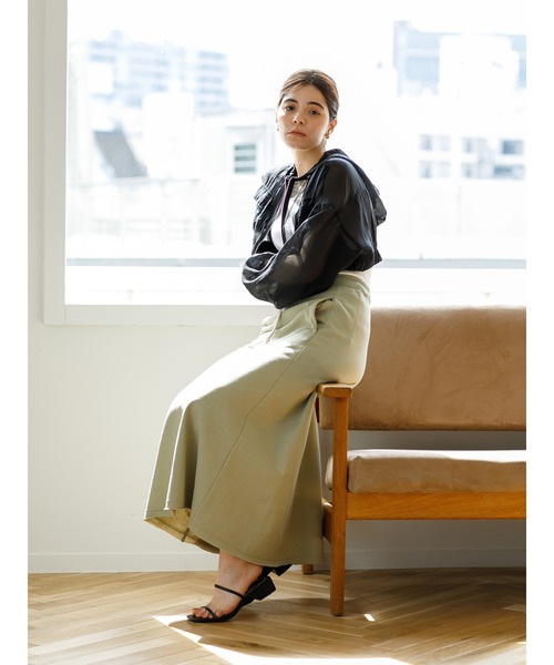 koe（コエ）の「シアーパーカー*（カーディガン/ボレロ・レディース・ホワイト/ブラック/ミント・FREE）」の15枚目の写真