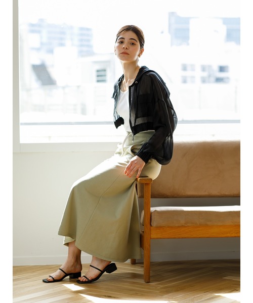 koe（コエ）の「シアーパーカー*（カーディガン/ボレロ・レディース・ホワイト/ブラック/ミント・FREE）」の16枚目の写真