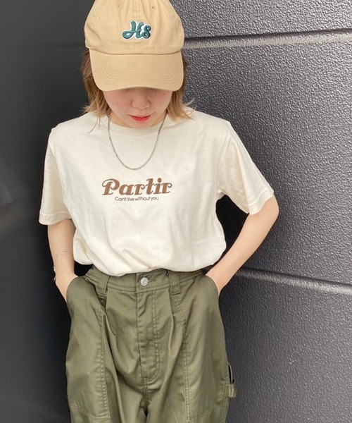 WEGO(ウィゴー)の「WEGO/ワンポイントロゴTシャツ(Tシャツ/カットソー・レディース・グリーン系その他/オフホワイト・MEDIUM/X-LARGE/LARGE/SMALL)」の2枚目の写真