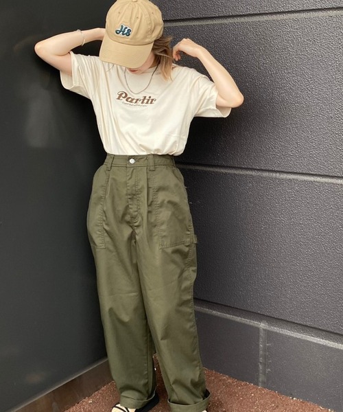 WEGO(ウィゴー)の「WEGO/ワンポイントロゴTシャツ(Tシャツ/カットソー・レディース・グリーン系その他/オフホワイト・MEDIUM/X-LARGE/LARGE/SMALL)」の21枚目の写真