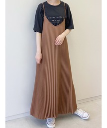 Samansa Mos2 blue | プリーツキャミワンピース(ワンピース)