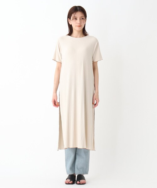 BASECONTROL(ベースコントロール)の「◆【WEB限定】配色メロウカット スリットワンピース(ワンピース・レディース・ダークグレー/アイボリー/ブラック・99)」の10枚目の写真