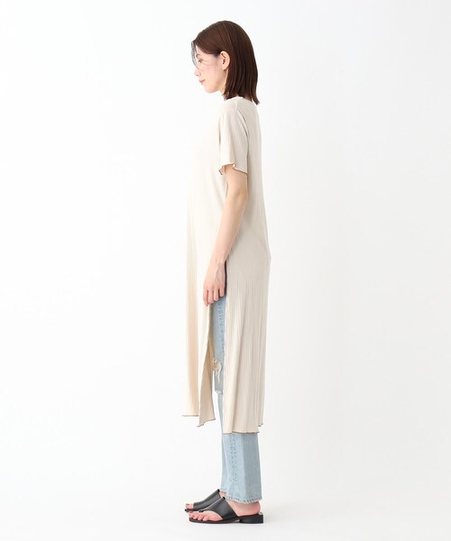 BASECONTROL(ベースコントロール)の「◆【WEB限定】配色メロウカット スリットワンピース(ワンピース・レディース・ダークグレー/アイボリー/ブラック・99)」の8枚目の写真