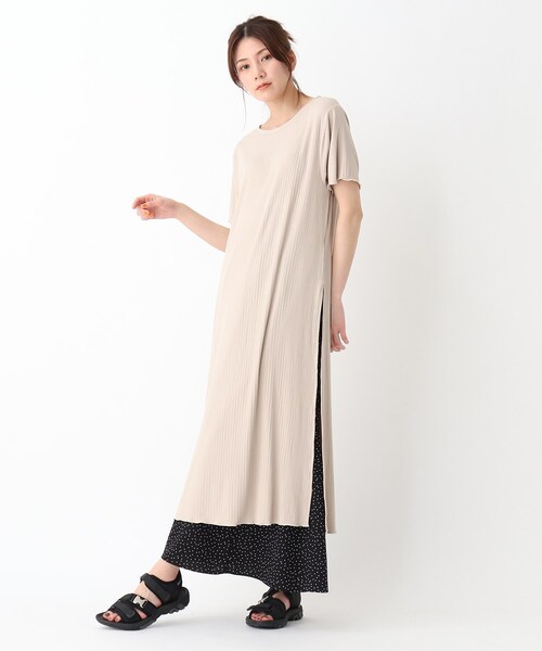 BASECONTROL(ベースコントロール)の「◆【WEB限定】配色メロウカット スリットワンピース(ワンピース・レディース・ダークグレー/アイボリー/ブラック・99)」の11枚目の写真