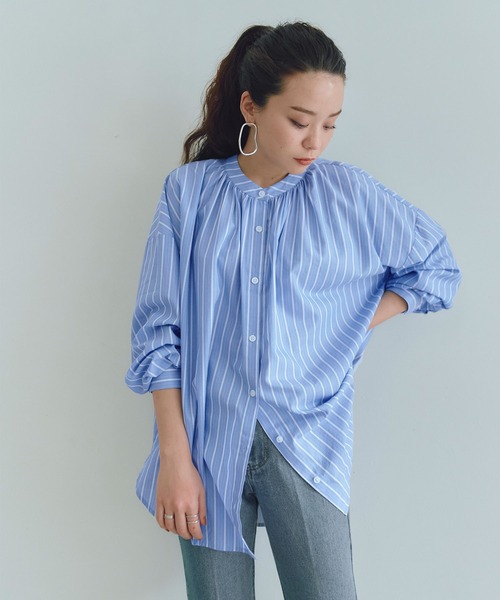 titivate（ティティベイト）の「ﾎﾞｳﾀｲ付きﾎﾞﾘｭｰﾑｼｬﾂﾌﾞﾗｳｽ（シャツ/ブラウス・レディース・ピンク系その他/ブラック/オレンジ系その他/オフホワイト/ブルー系その他・M/S）」の4枚目の写真