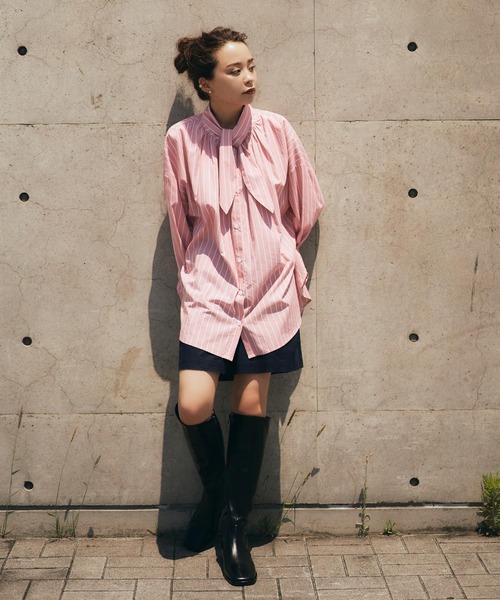 titivate（ティティベイト）の「ﾎﾞｳﾀｲ付きﾎﾞﾘｭｰﾑｼｬﾂﾌﾞﾗｳｽ（シャツ/ブラウス・レディース・ピンク系その他/ブラック/オレンジ系その他/オフホワイト/ブルー系その他・M/S）」の19枚目の写真