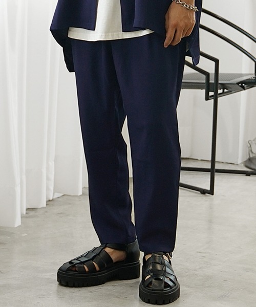 MinoriTY（マイノリティ）の「【MinoriTY】とろみ素材ビッグドルマンセットアップ メンズ 半袖テーラードジャケット＋テーパードパンツ メンズ スラックス 無地 シャツジャケット（セットアップ・メンズ・ブルーグレー/グレー系その他/チャコール/ライトグレー/グリーン/ブラック/グレイッシュベージュ/ダークブルー/ベージュ/チャコールグレー・M/L/S）」の19枚目の写真