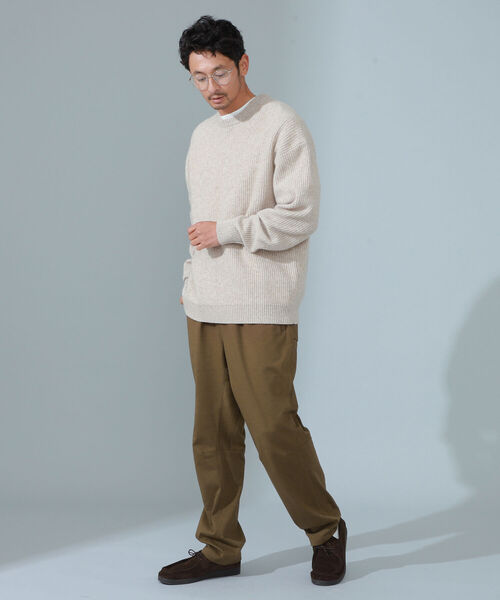 B:MING by BEAMS（ビーミングバイビームス）の「B:MING by BEAMS / タスマニアウール 畦編み クルーネック ニット（ニット/セーター・メンズ・ブラック/サックスブルー/ベージュ/グリーン・LARGE/SMALL/MEDIUM/X-LARGE）」の7枚目の写真